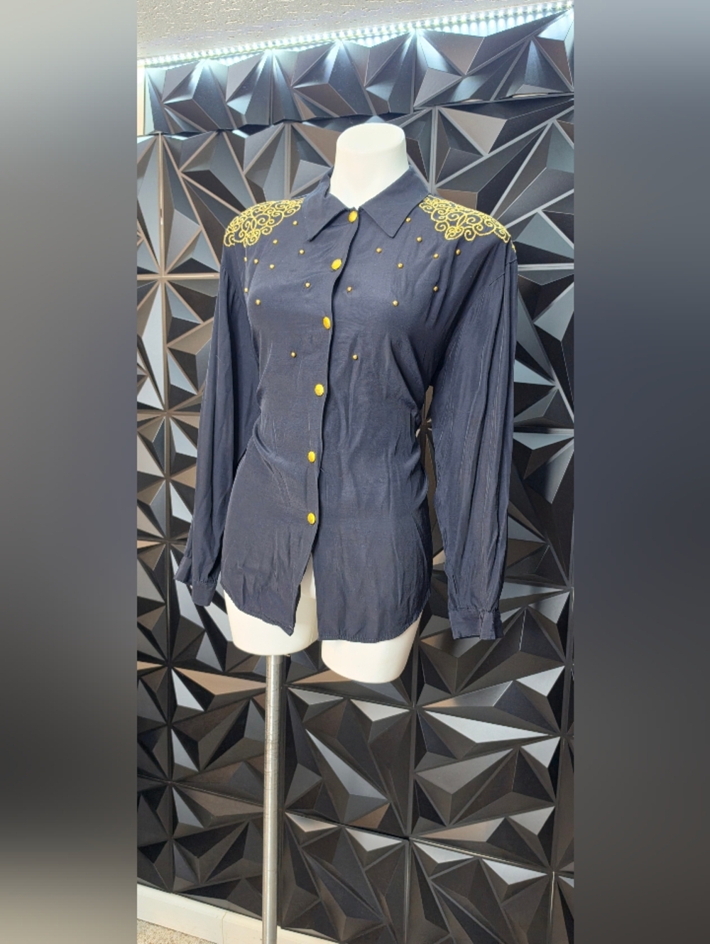 Gantos Blouse with Gold Embroidered Shoulders